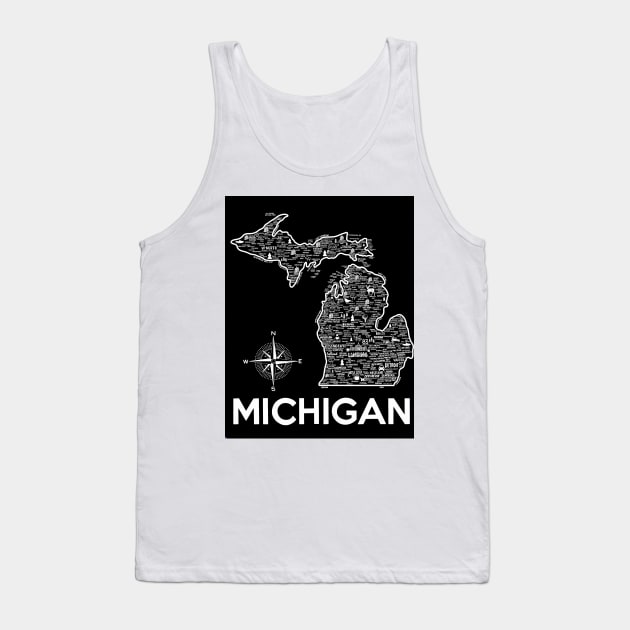 Michigan Map Tank Top by fiberandgloss